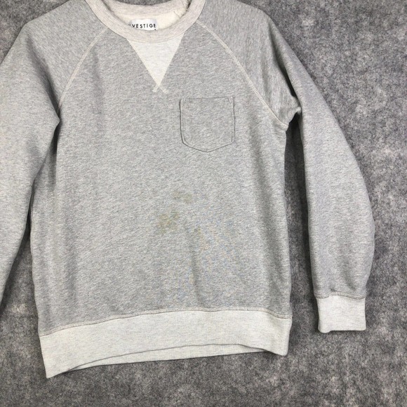 Vestige Crewneck Pullover Sweatshirt Size Small Gray Single V Adult - Picture 3 of 8